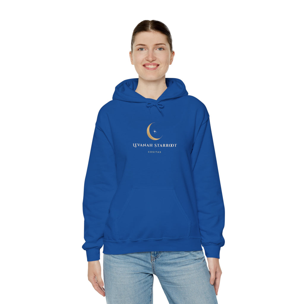 Celestial Moon Hoodie — 'Levanah Starrot' Crescent Moon Graphic Hoodie