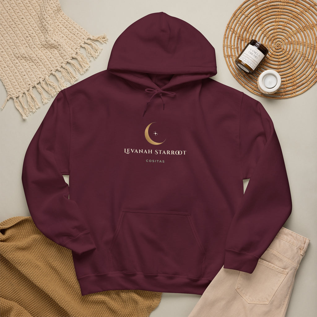 Celestial Moon Hoodie — 'Levanah Starrot' Crescent Moon Graphic Hoodie