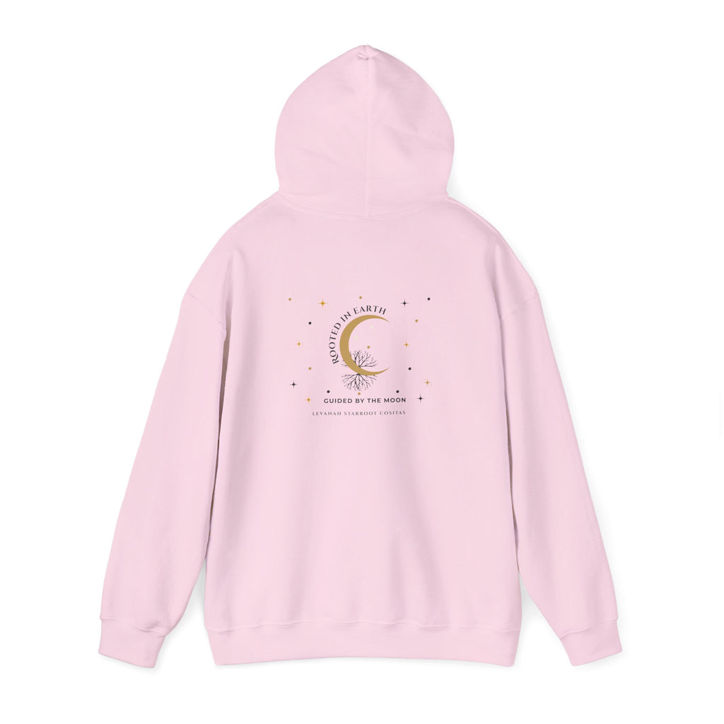Celestial Moon & Star Hoodie — 'Levanah Starroot' Elegant Astrology Sweatshirt