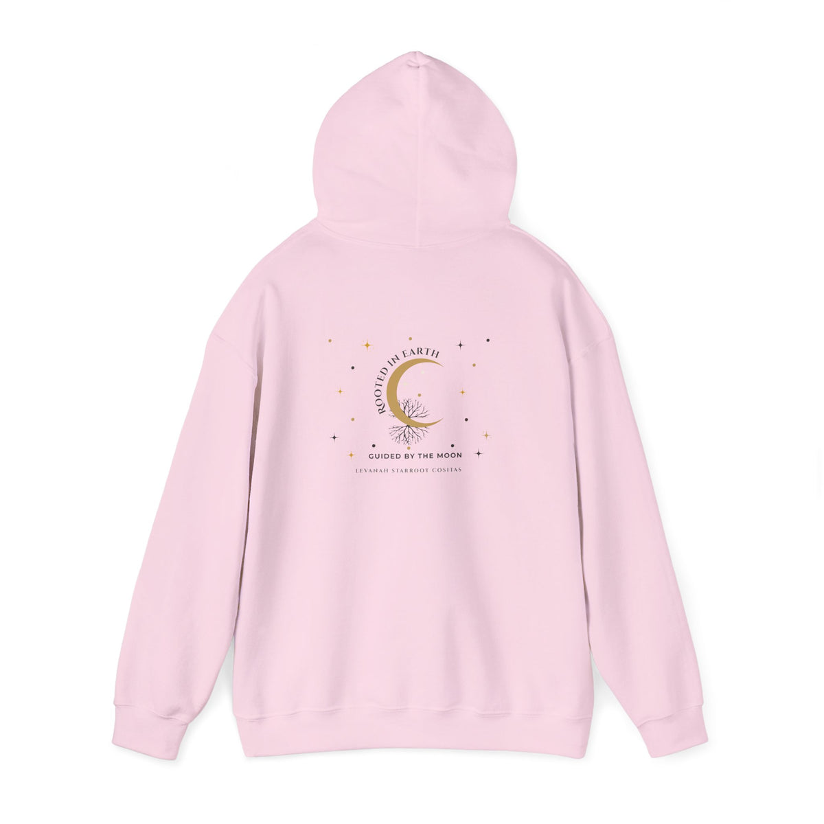 Celestial Moon & Star Hoodie — 'Levanah Starroot' Elegant Astrology Sweatshirt