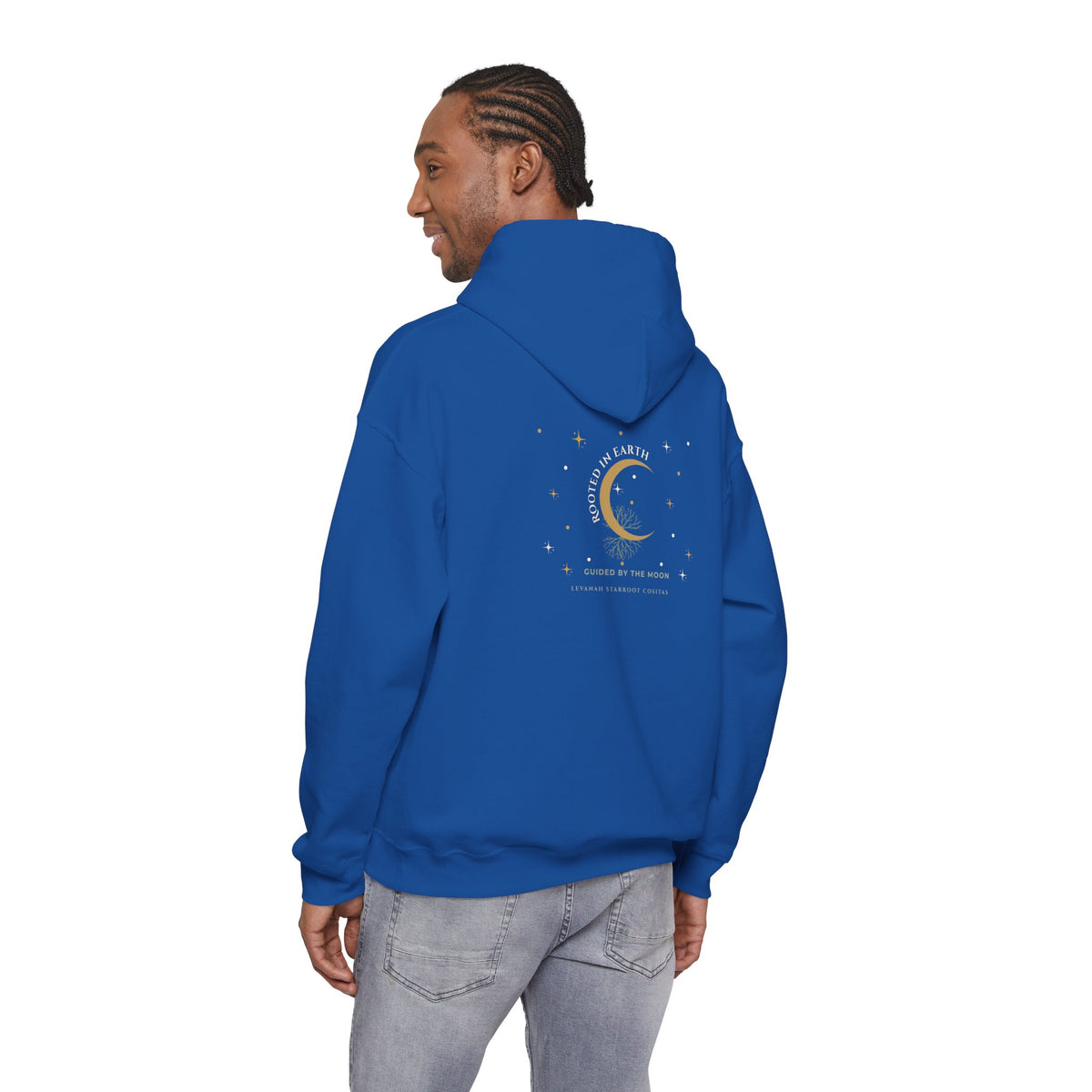 Celestial Moon Hoodie — 'Levanah Starrot' Crescent Moon Graphic Hoodie