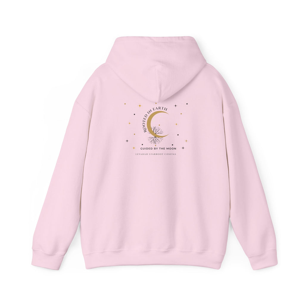 Celestial Moon & Star Hoodie — 'Levanah Starroot' Elegant Astrology Sweatshirt