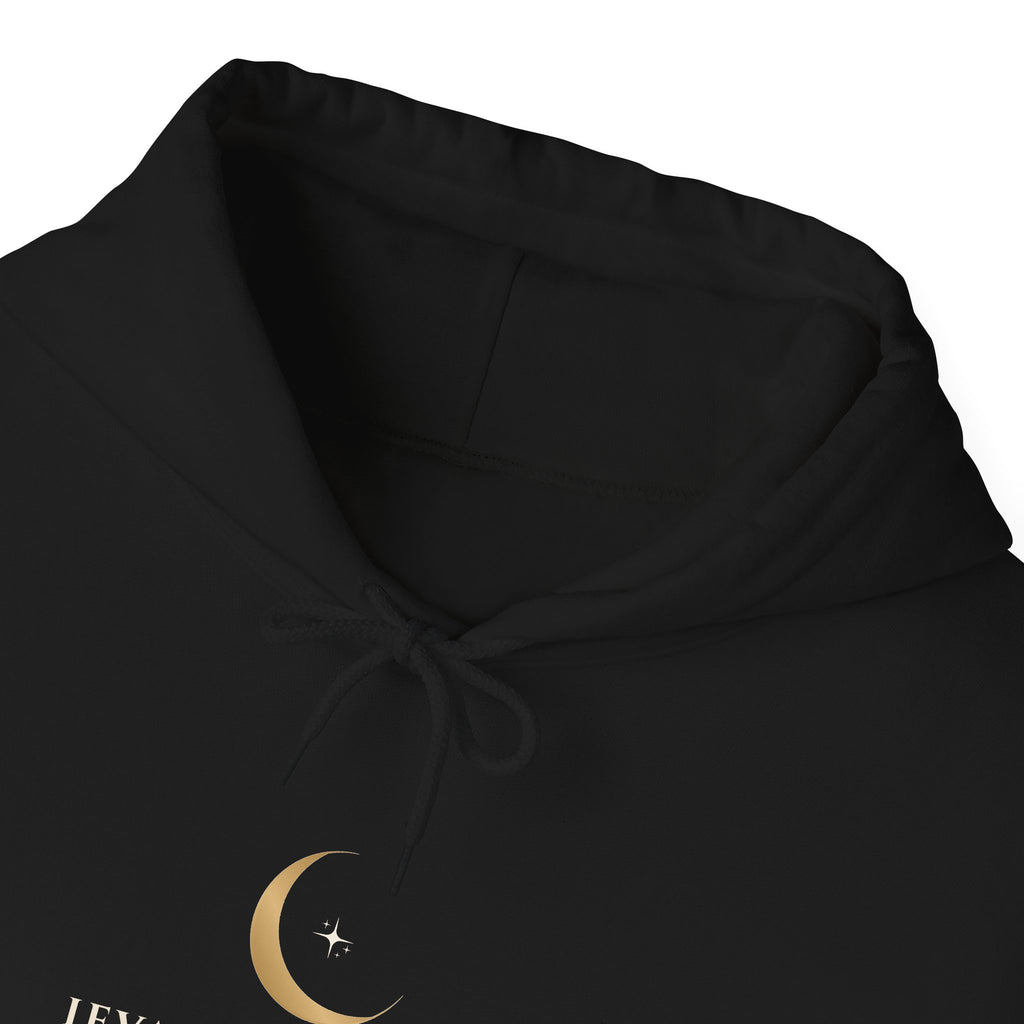 Celestial Moon Hoodie — 'Levanah Starrot' Crescent Moon Graphic Hoodie