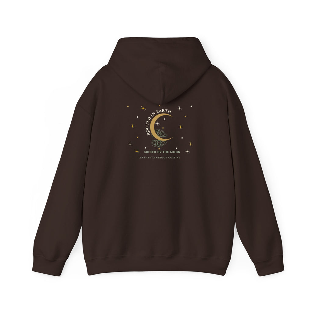 Celestial Moon Hoodie — 'Levanah Starrot' Crescent Moon Graphic Hoodie