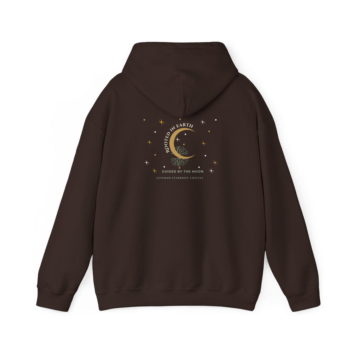 Celestial Moon Hoodie — 'Levanah Starrot' Crescent Moon Graphic Hoodie