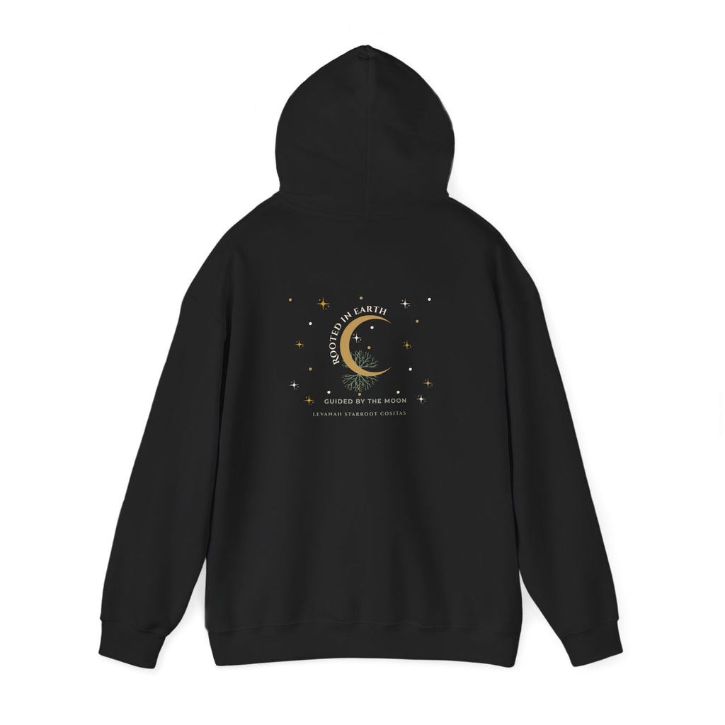 Celestial Moon Hoodie — 'Levanah Starrot' Crescent Moon Graphic Hoodie