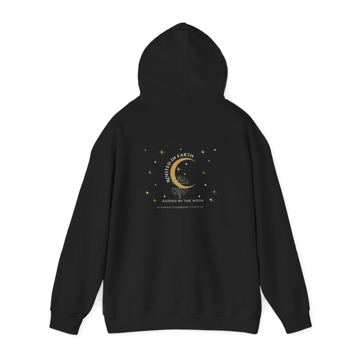 Celestial Moon Hoodie — 'Levanah Starrot' Crescent Moon Graphic Hoodie
