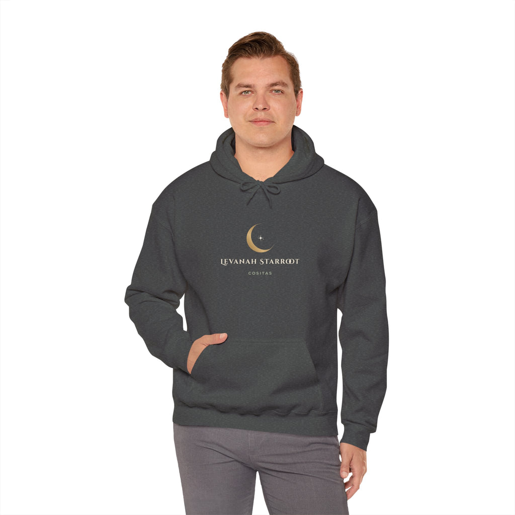 Celestial Moon Hoodie — 'Levanah Starrot' Crescent Moon Graphic Hoodie