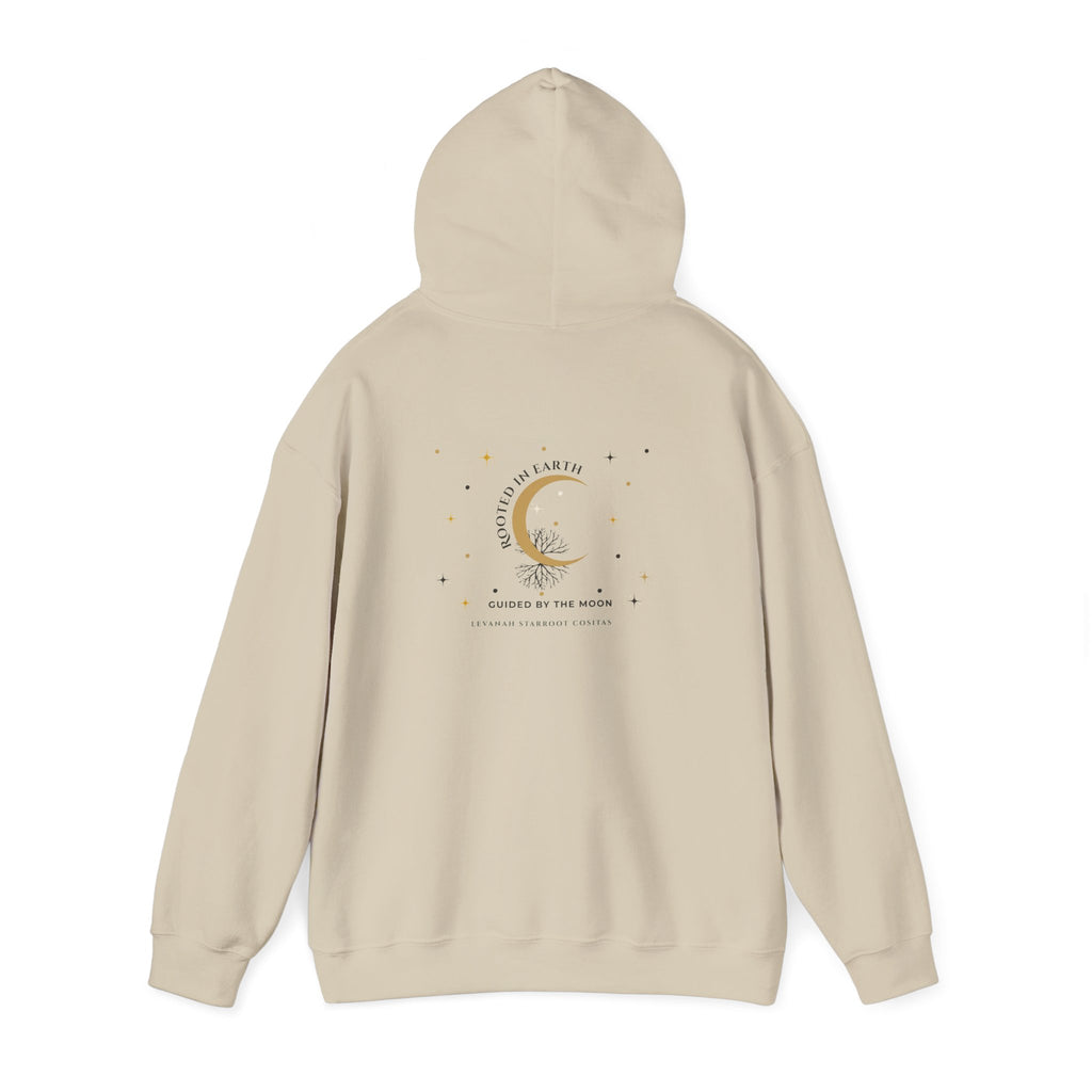 Celestial Moon & Star Hoodie — 'Levanah Starroot' Elegant Astrology Sweatshirt
