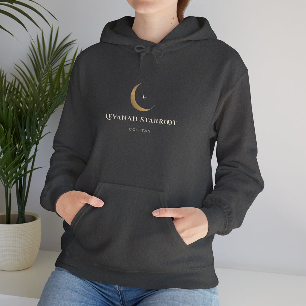 Celestial Moon Hoodie — 'Levanah Starrot' Crescent Moon Graphic Hoodie
