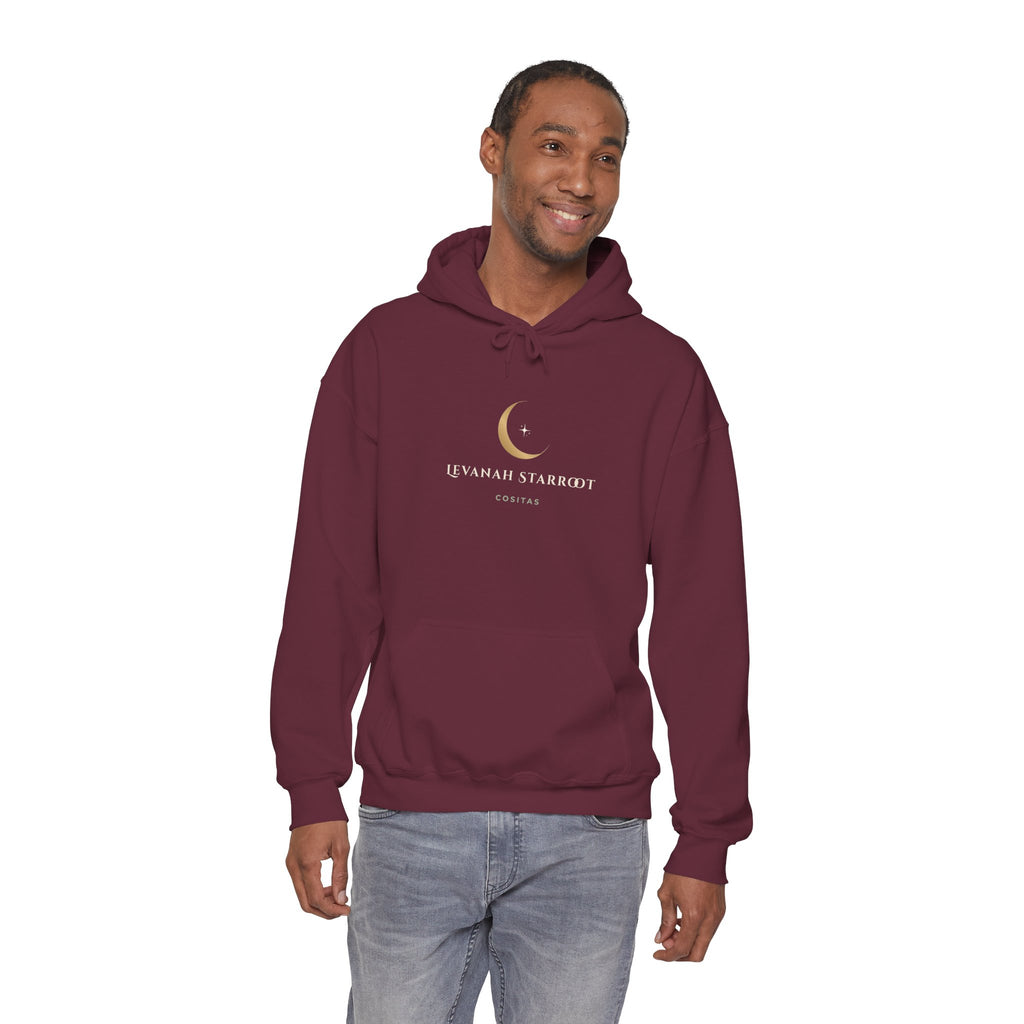 Celestial Moon Hoodie — 'Levanah Starrot' Crescent Moon Graphic Hoodie