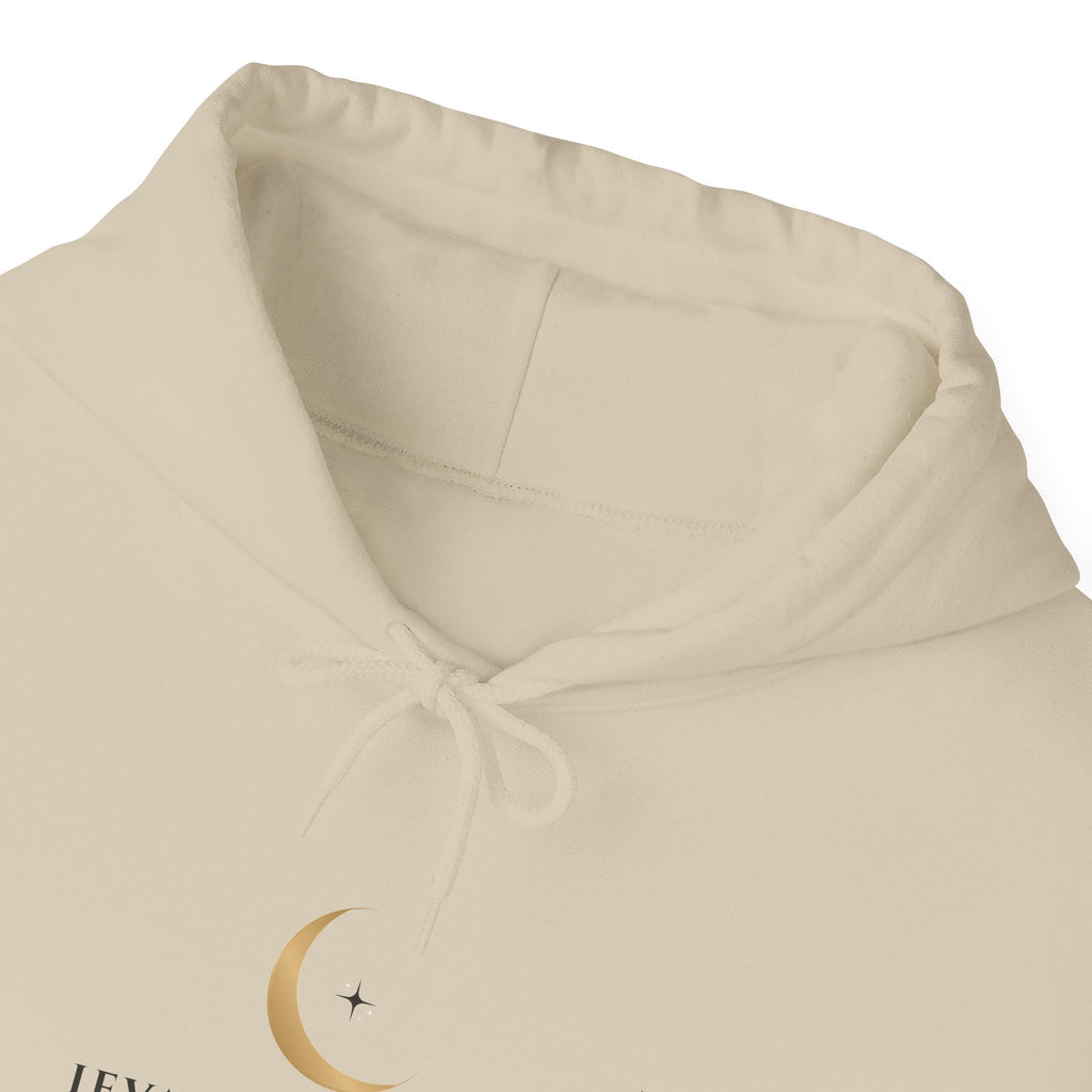 Celestial Moon & Star Hoodie — 'Levanah Starroot' Elegant Astrology Sweatshirt