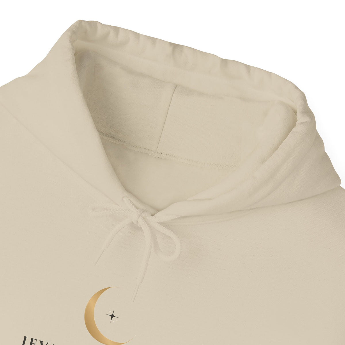 Celestial Moon & Star Hoodie — 'Levanah Starroot' Elegant Astrology Sweatshirt