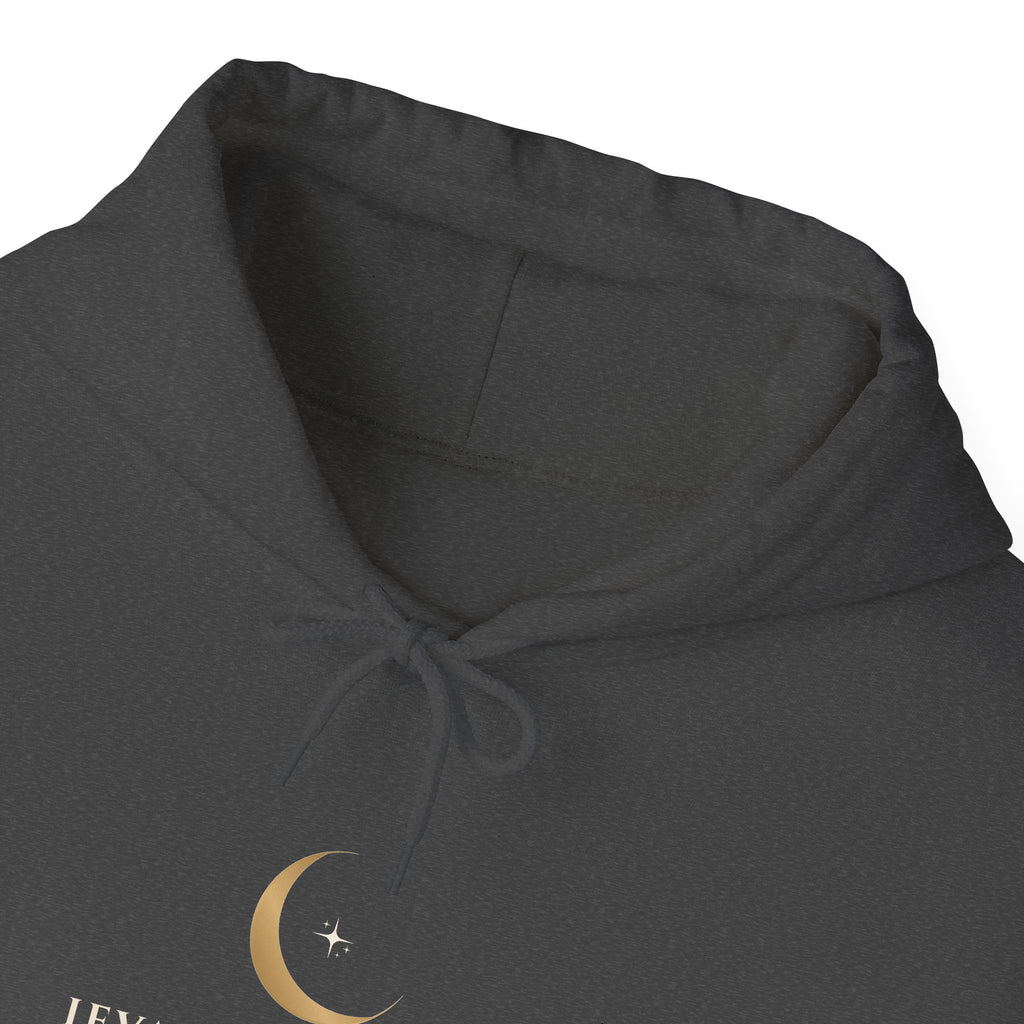 Celestial Moon Hoodie — 'Levanah Starrot' Crescent Moon Graphic Hoodie