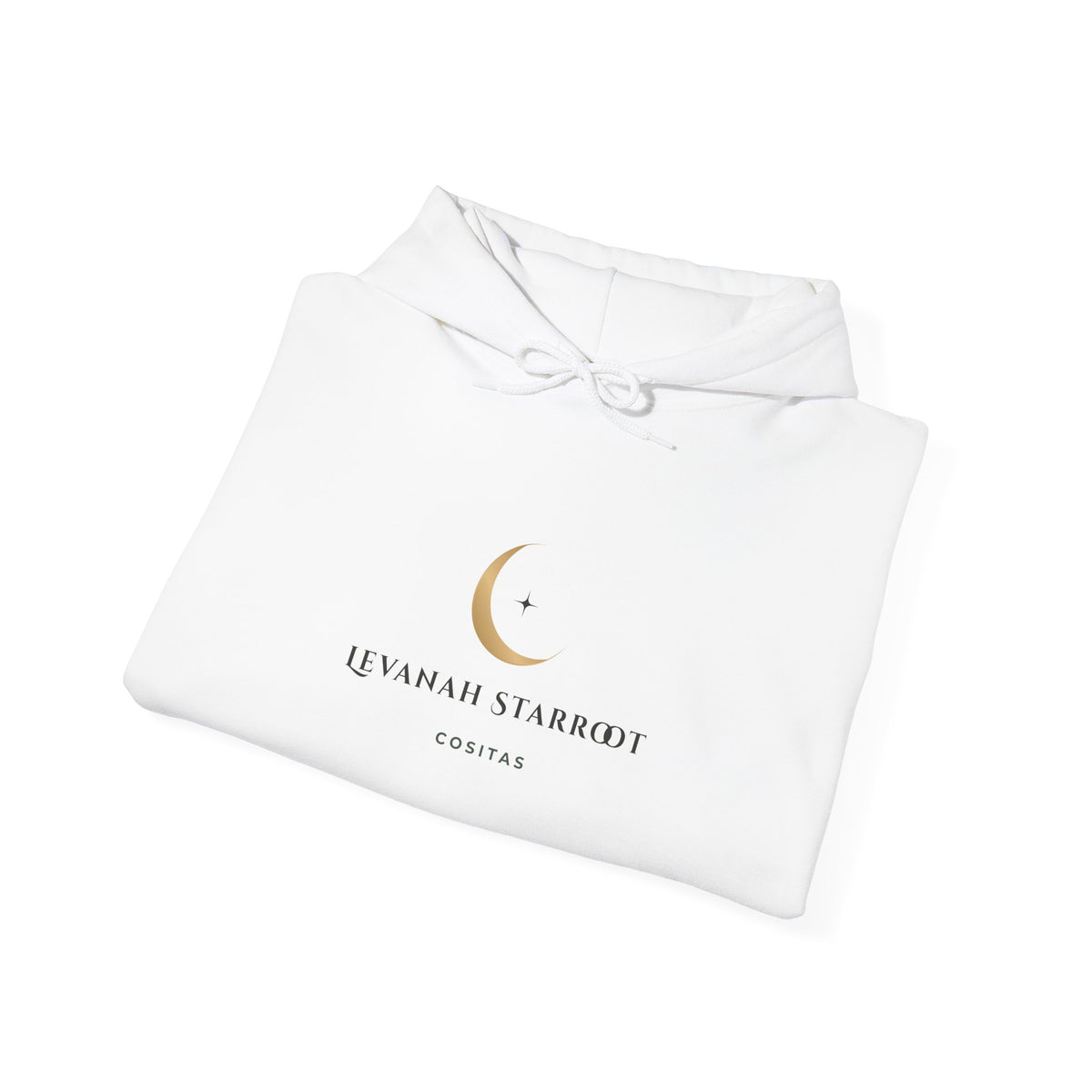 Celestial Moon & Star Hoodie — 'Levanah Starroot' Elegant Astrology Sweatshirt
