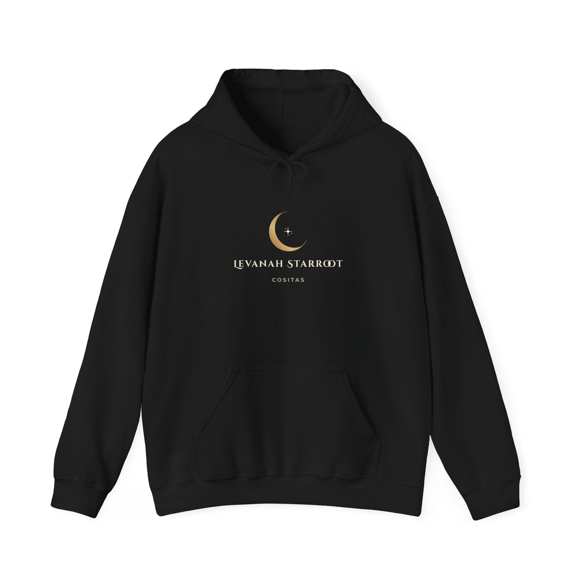 Celestial Moon Hoodie — 'Levanah Starrot' Crescent Moon Graphic Hoodie