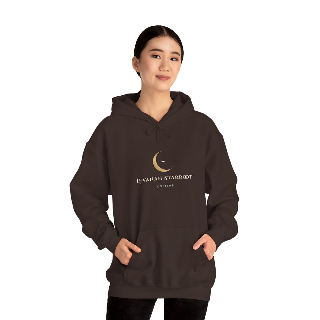 Celestial Moon Hoodie — 'Levanah Starrot' Crescent Moon Graphic Hoodie