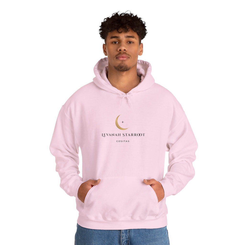 Celestial Moon & Star Hoodie — 'Levanah Starroot' Elegant Astrology Sweatshirt