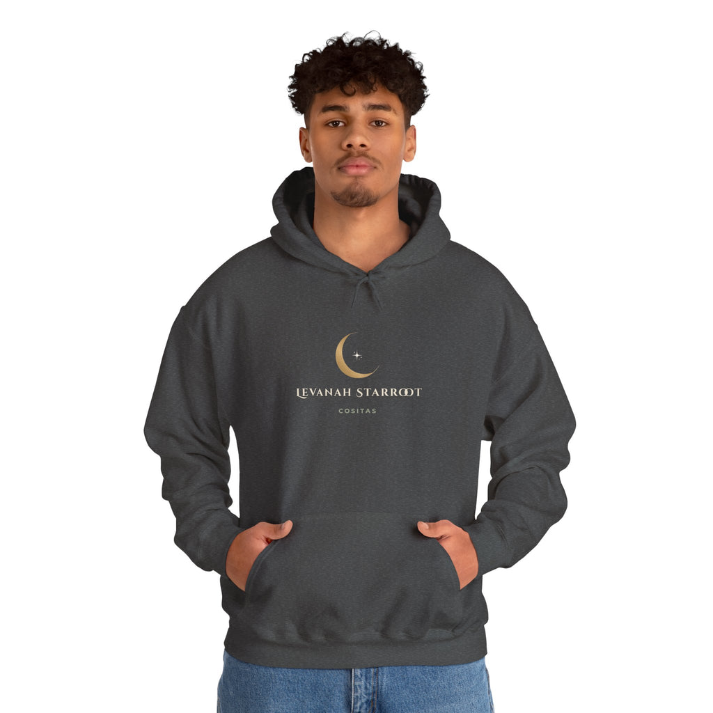 Celestial Moon Hoodie — 'Levanah Starrot' Crescent Moon Graphic Hoodie