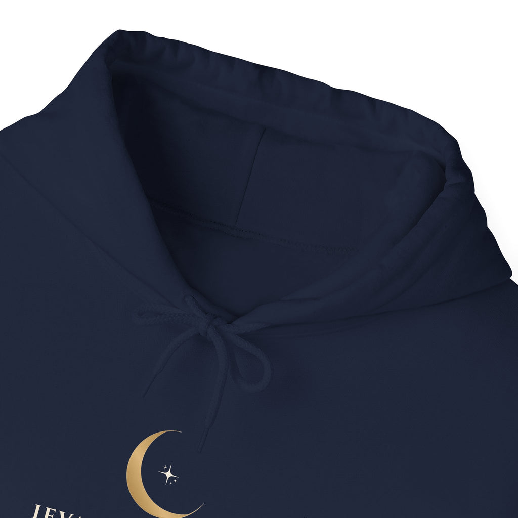 Celestial Moon Hoodie — 'Levanah Starrot' Crescent Moon Graphic Hoodie