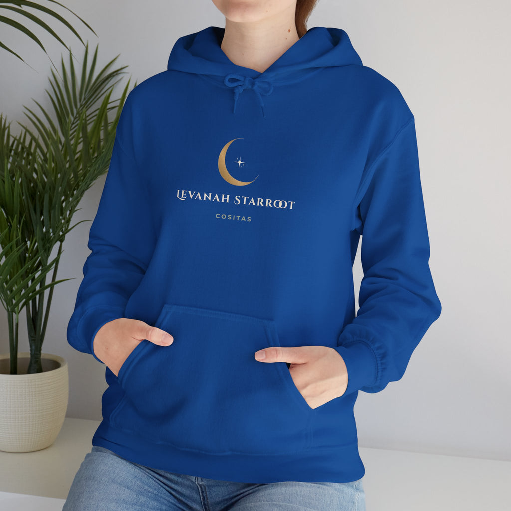 Celestial Moon Hoodie — 'Levanah Starrot' Crescent Moon Graphic Hoodie