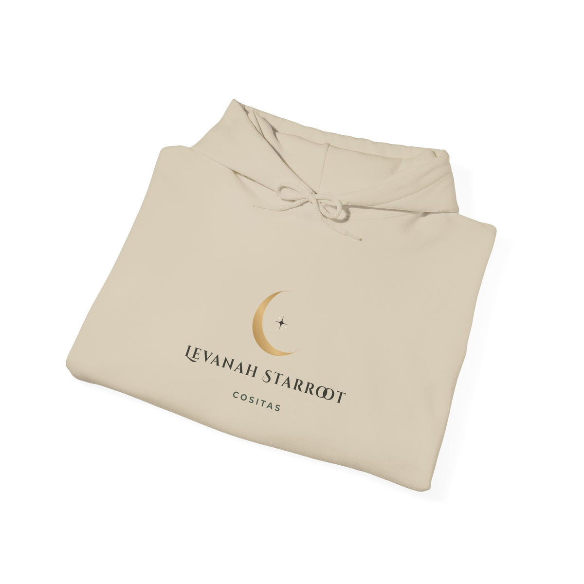 Celestial Moon & Star Hoodie — 'Levanah Starroot' Elegant Astrology Sweatshirt