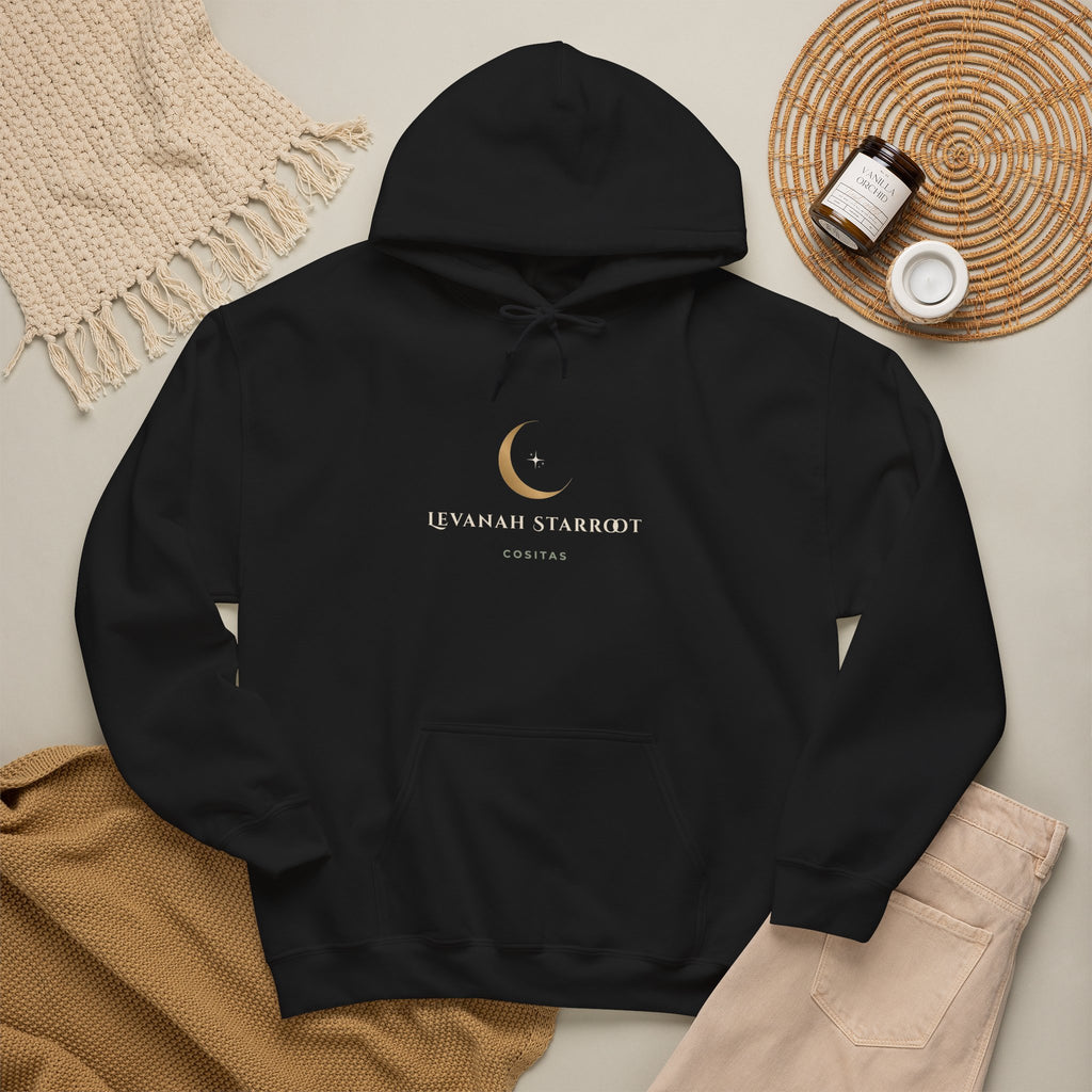 Celestial Moon Hoodie — 'Levanah Starrot' Crescent Moon Graphic Hoodie