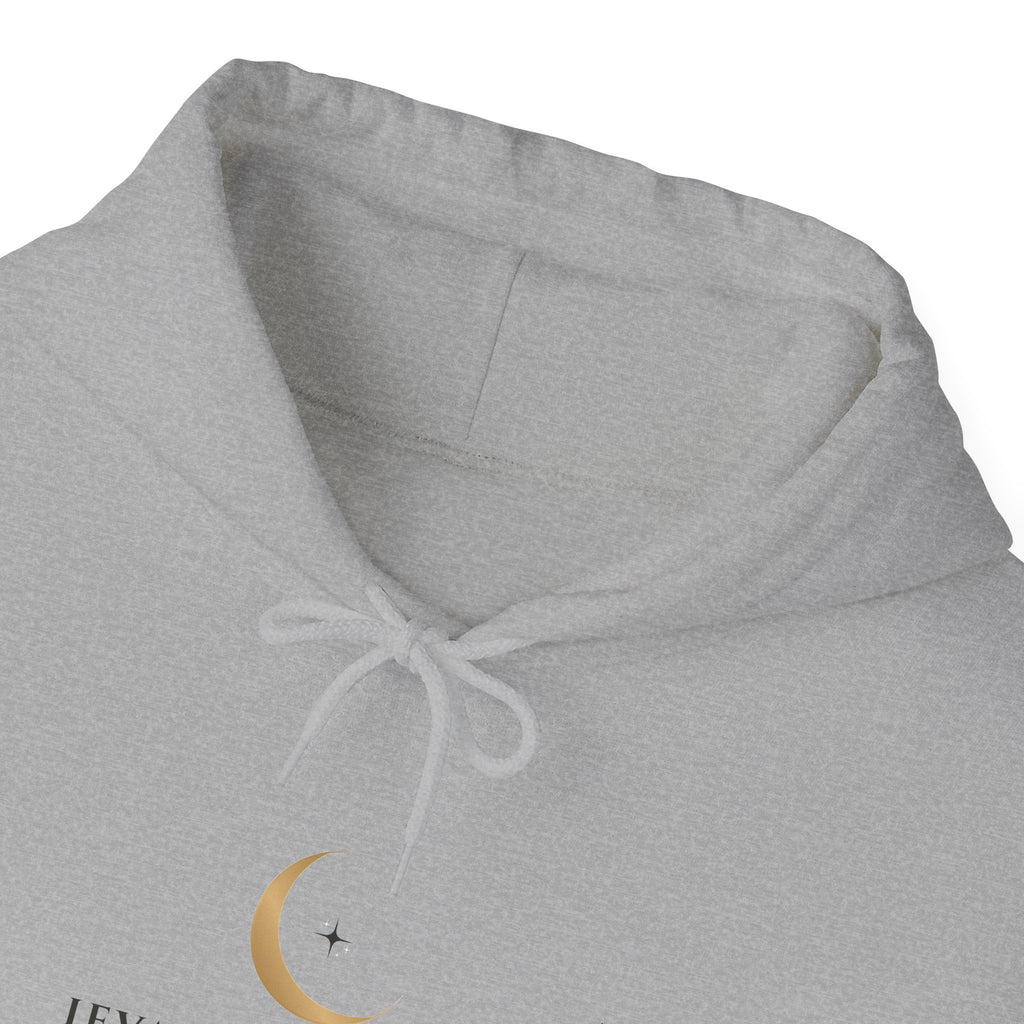 Celestial Moon & Star Hoodie — 'Levanah Starroot' Elegant Astrology Sweatshirt