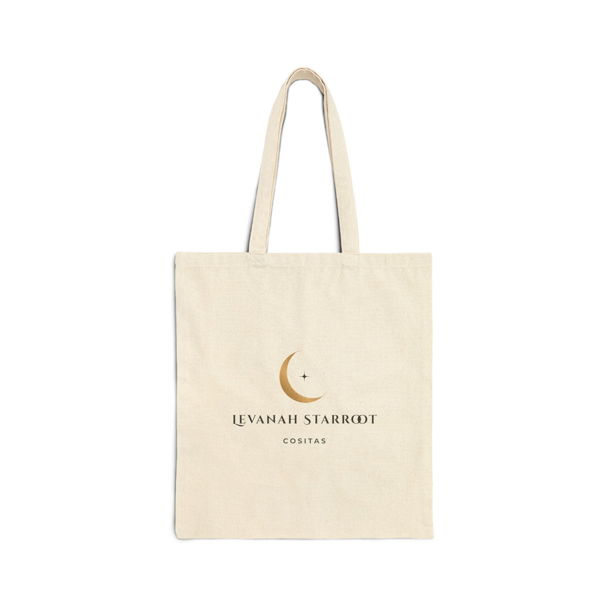 Moon Crest Cotton Tote—Minimal Celestial Canvas Bag with Crescent Moon Design