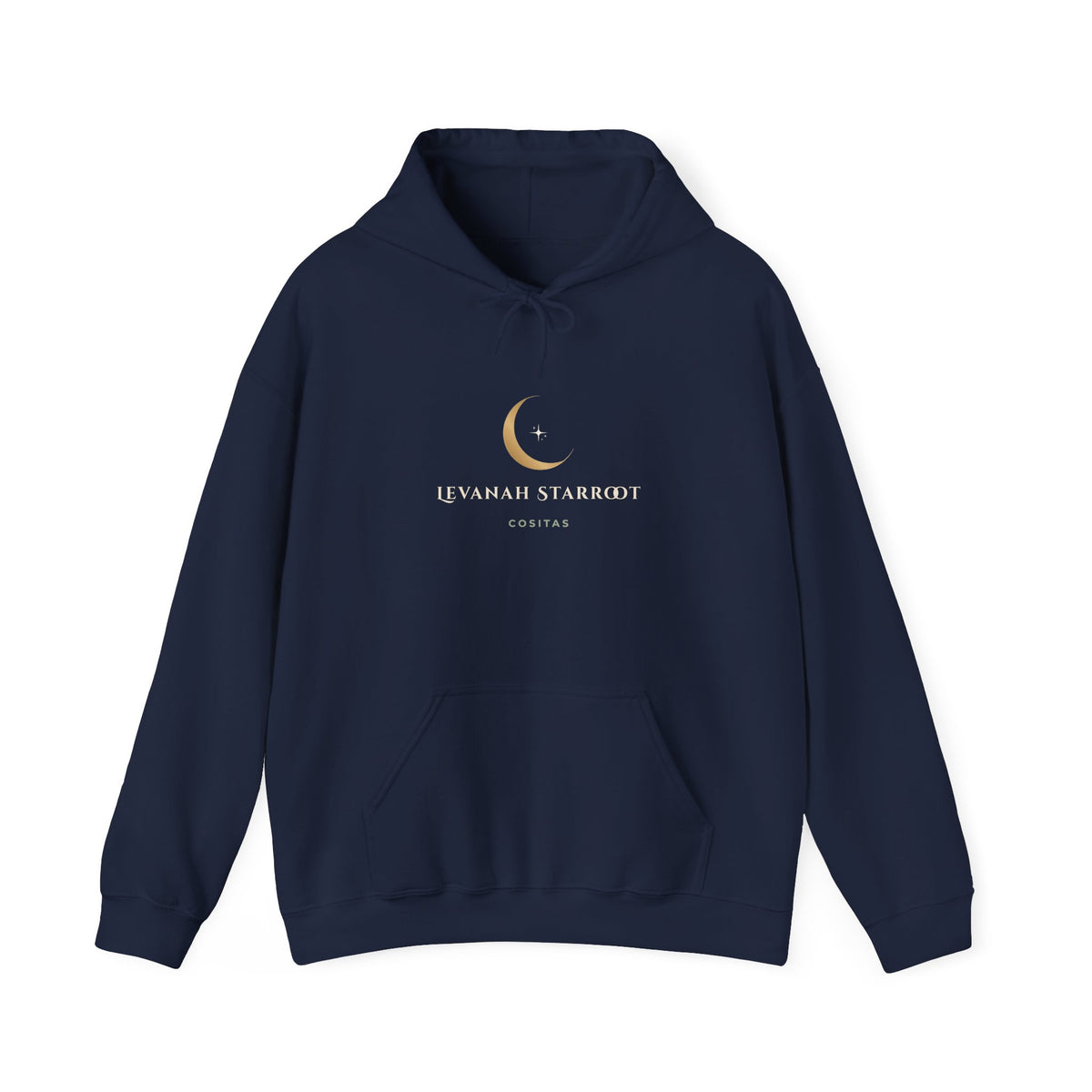 Celestial Moon Hoodie — 'Levanah Starrot' Crescent Moon Graphic Hoodie