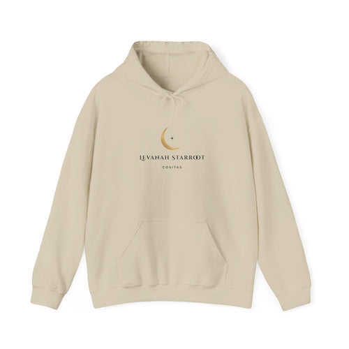 Celestial Moon & Star Hoodie — 'Levanah Starroot' Elegant Astrology Sweatshirt