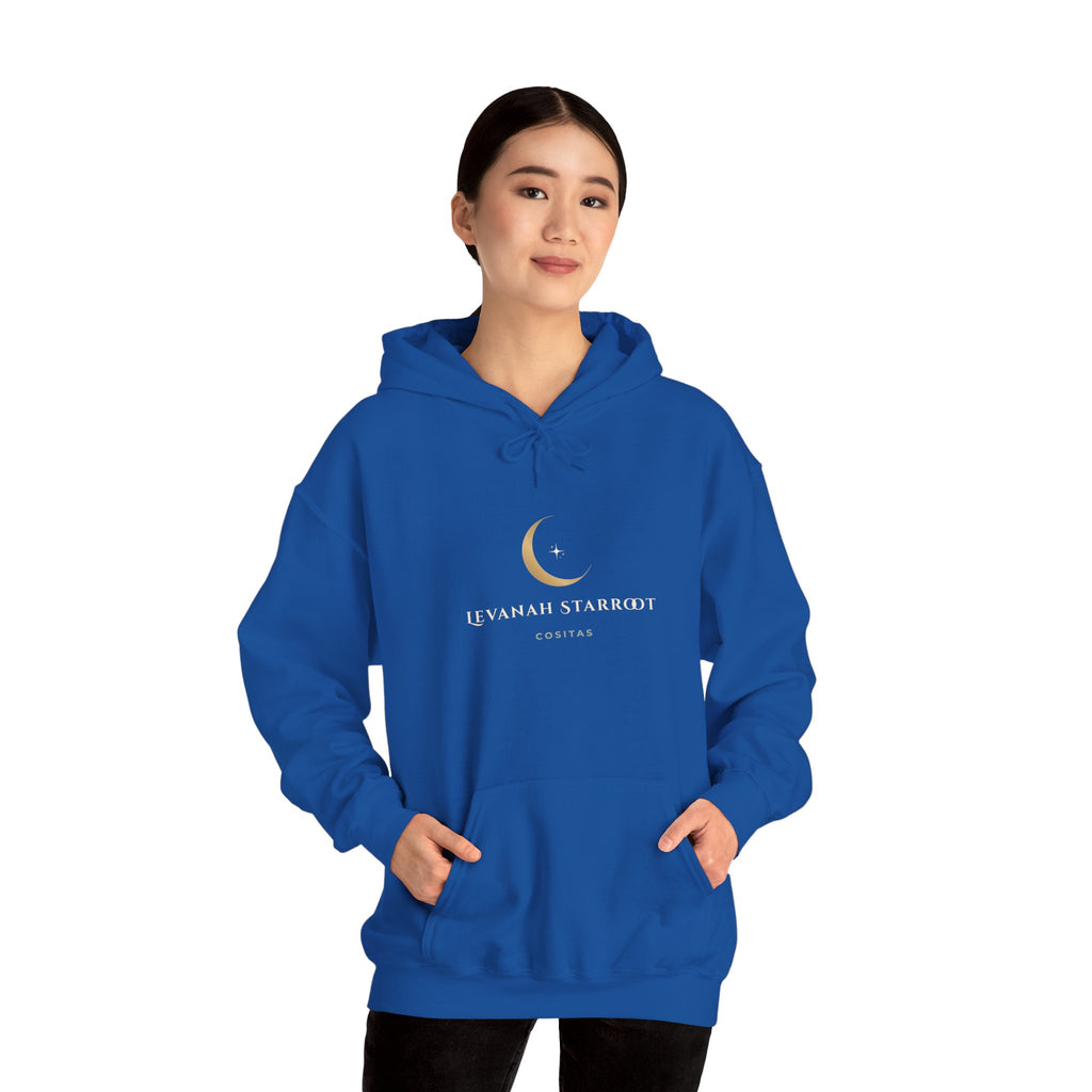 Celestial Moon Hoodie — 'Levanah Starrot' Crescent Moon Graphic Hoodie