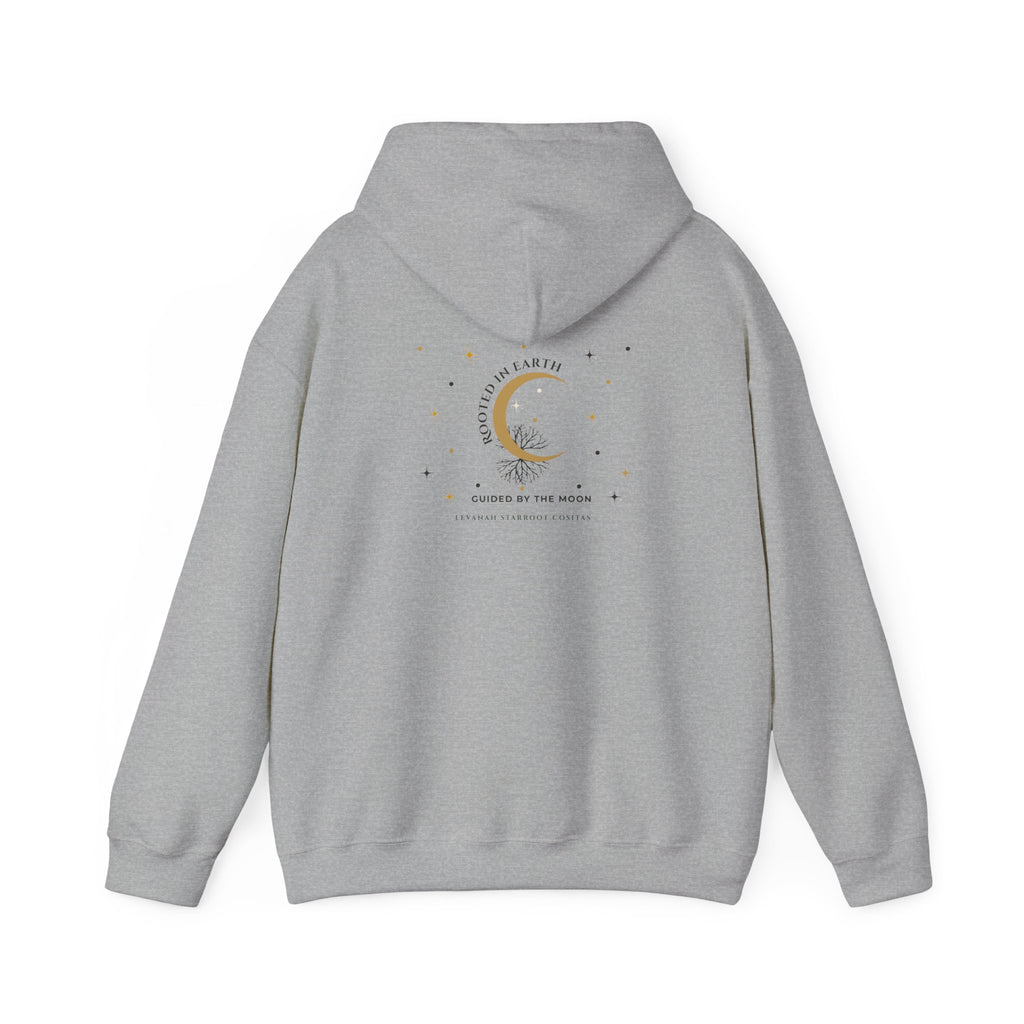 Celestial Moon & Star Hoodie — 'Levanah Starroot' Elegant Astrology Sweatshirt