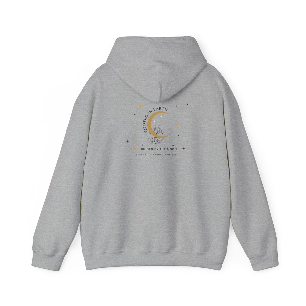 Celestial Moon & Star Hoodie — 'Levanah Starroot' Elegant Astrology Sweatshirt