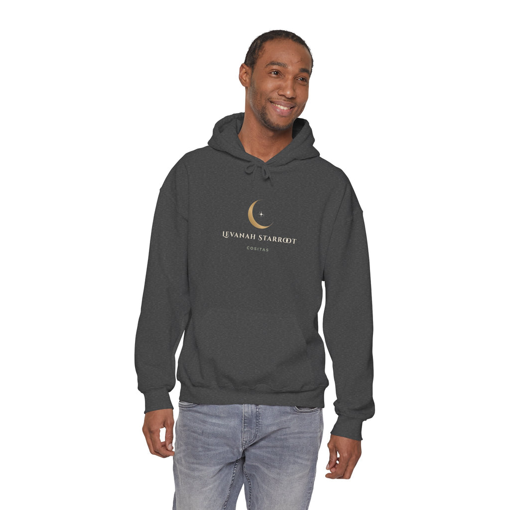 Celestial Moon Hoodie — 'Levanah Starrot' Crescent Moon Graphic Hoodie