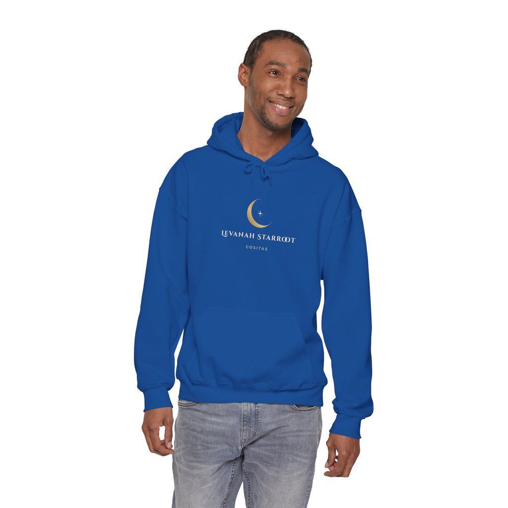 Celestial Moon Hoodie — 'Levanah Starrot' Crescent Moon Graphic Hoodie