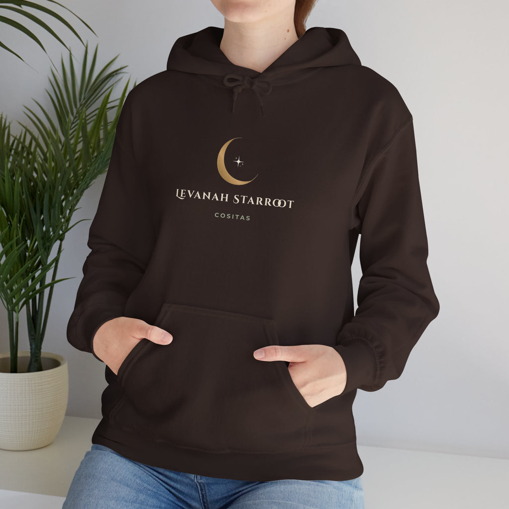 Celestial Moon Hoodie — 'Levanah Starrot' Crescent Moon Graphic Hoodie