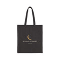 Celestial Moon Canvas Tote — 'Loved on Earth' Gold Crescent Tote Bag