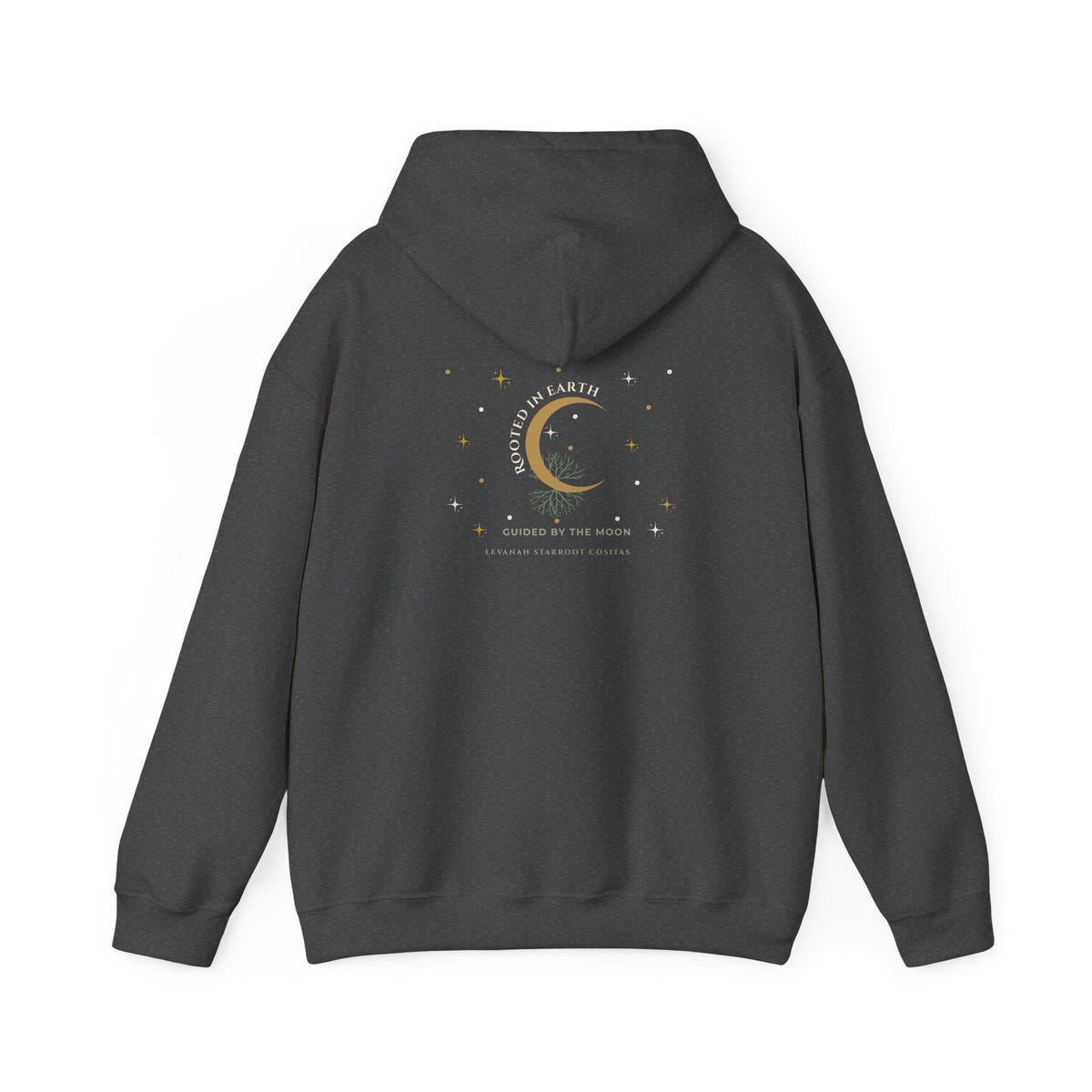 Celestial Moon Hoodie — 'Levanah Starrot' Crescent Moon Graphic Hoodie