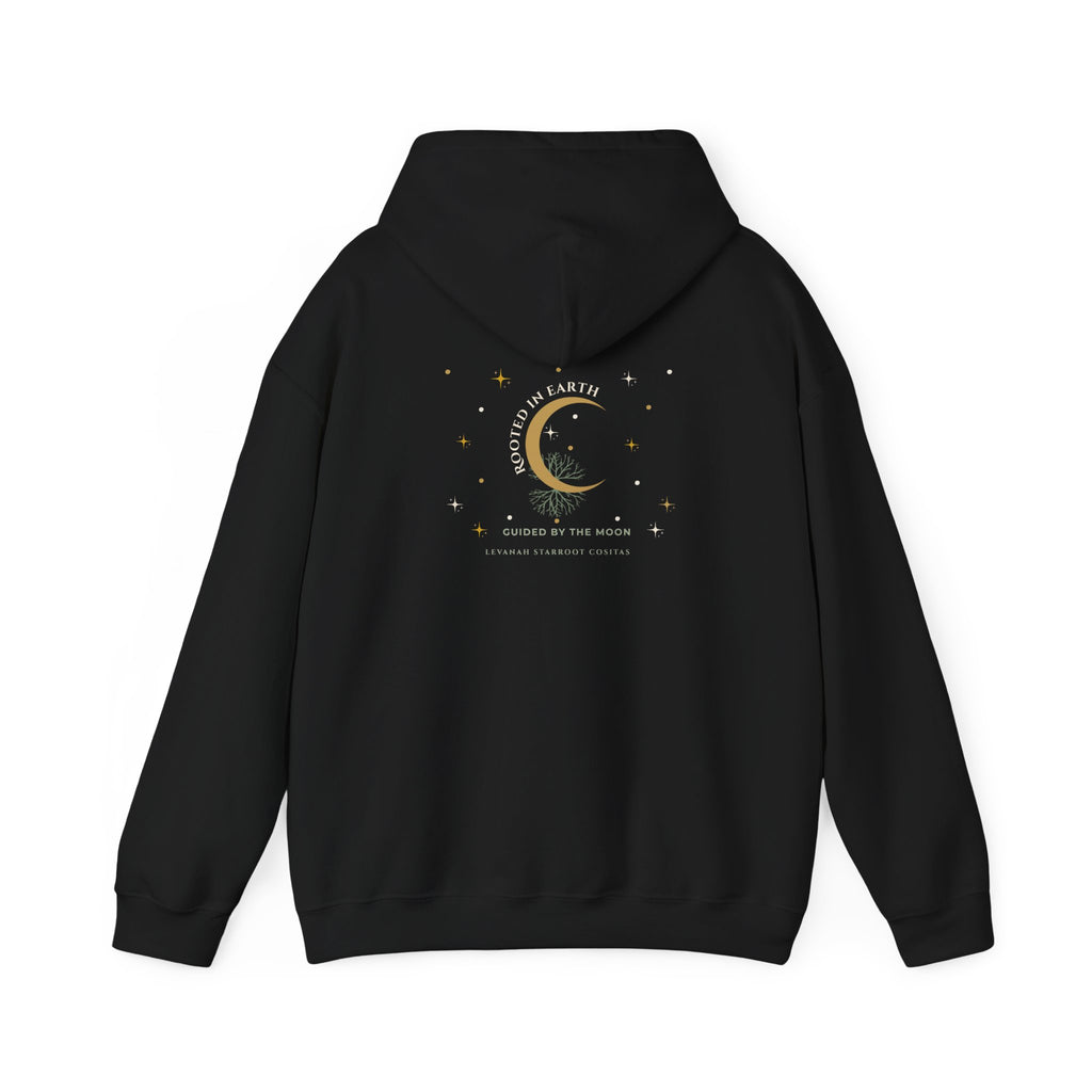 Celestial Moon Hoodie — 'Levanah Starrot' Crescent Moon Graphic Hoodie