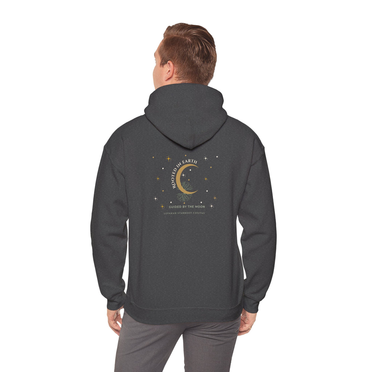 Celestial Moon Hoodie — 'Levanah Starrot' Crescent Moon Graphic Hoodie