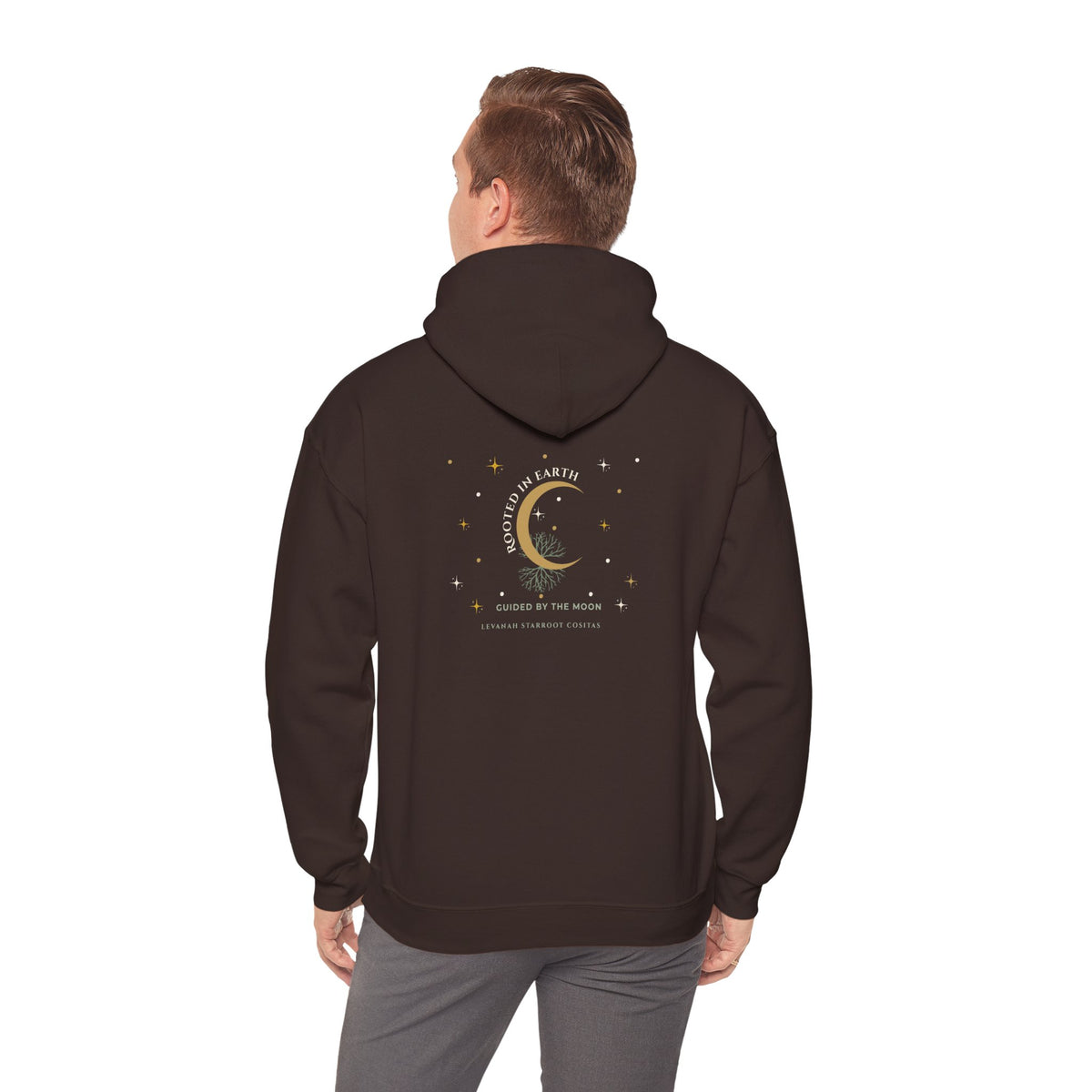 Celestial Moon Hoodie — 'Levanah Starrot' Crescent Moon Graphic Hoodie