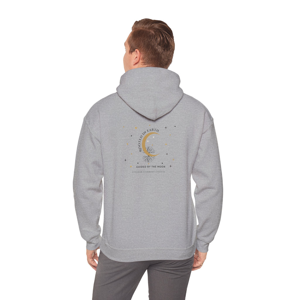 Celestial Moon & Star Hoodie — 'Levanah Starroot' Elegant Astrology Sweatshirt