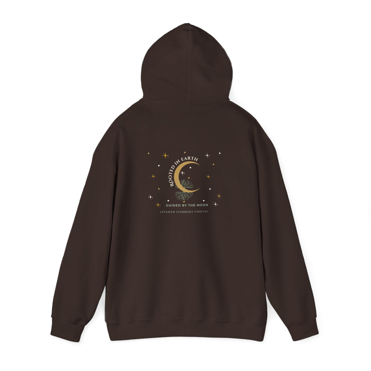 Celestial Moon Hoodie — 'Levanah Starrot' Crescent Moon Graphic Hoodie