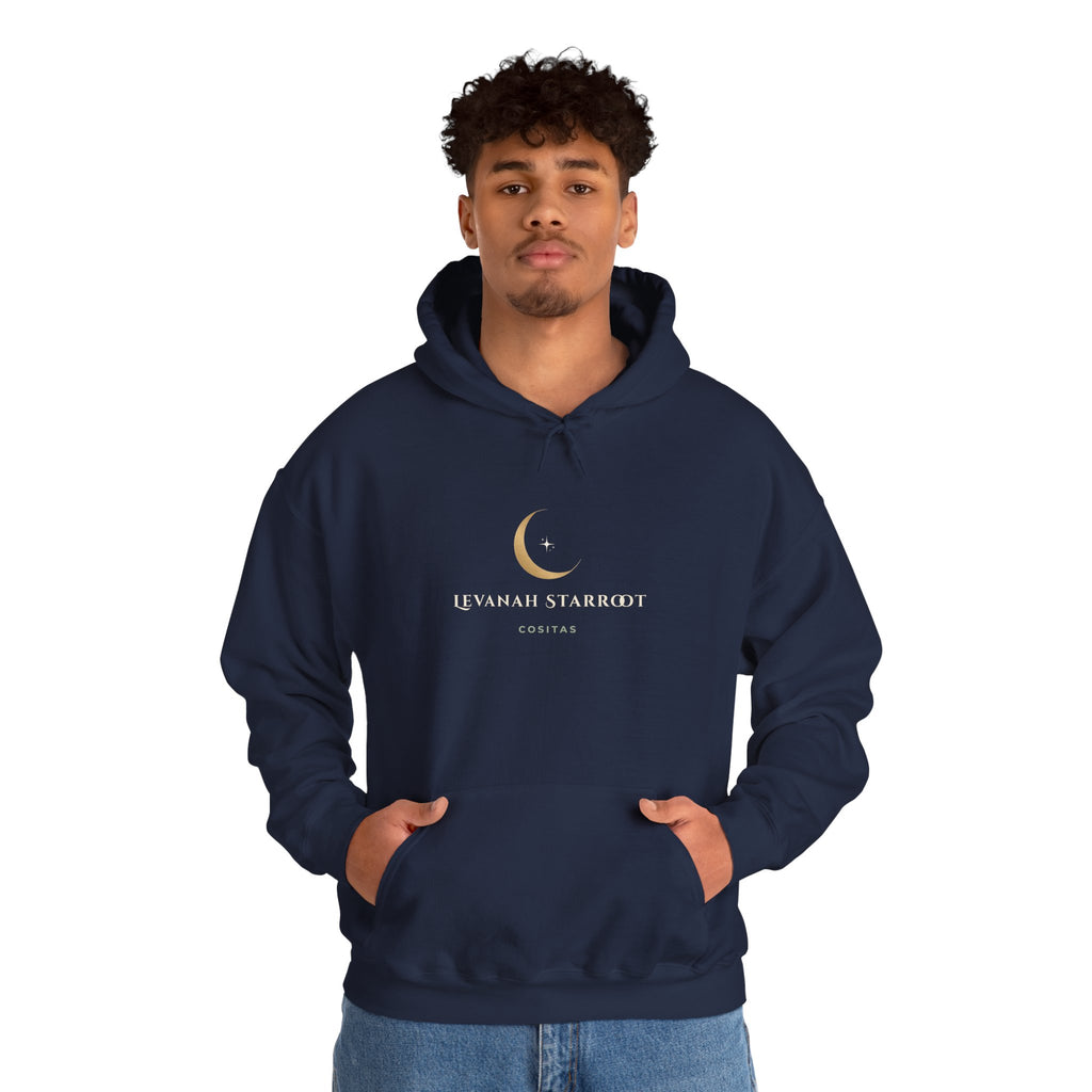 Celestial Moon Hoodie — 'Levanah Starrot' Crescent Moon Graphic Hoodie