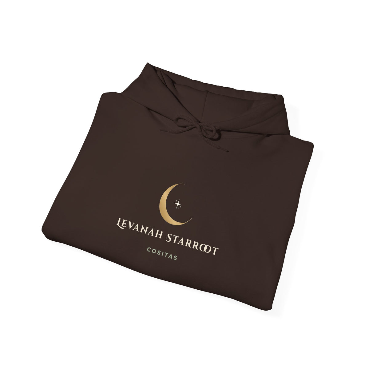 Celestial Moon Hoodie — 'Levanah Starrot' Crescent Moon Graphic Hoodie