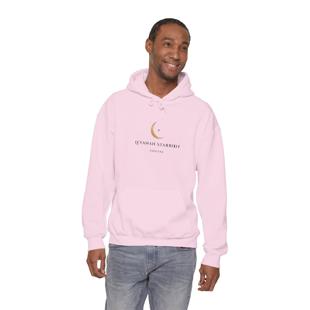 Celestial Moon & Star Hoodie — 'Levanah Starroot' Elegant Astrology Sweatshirt