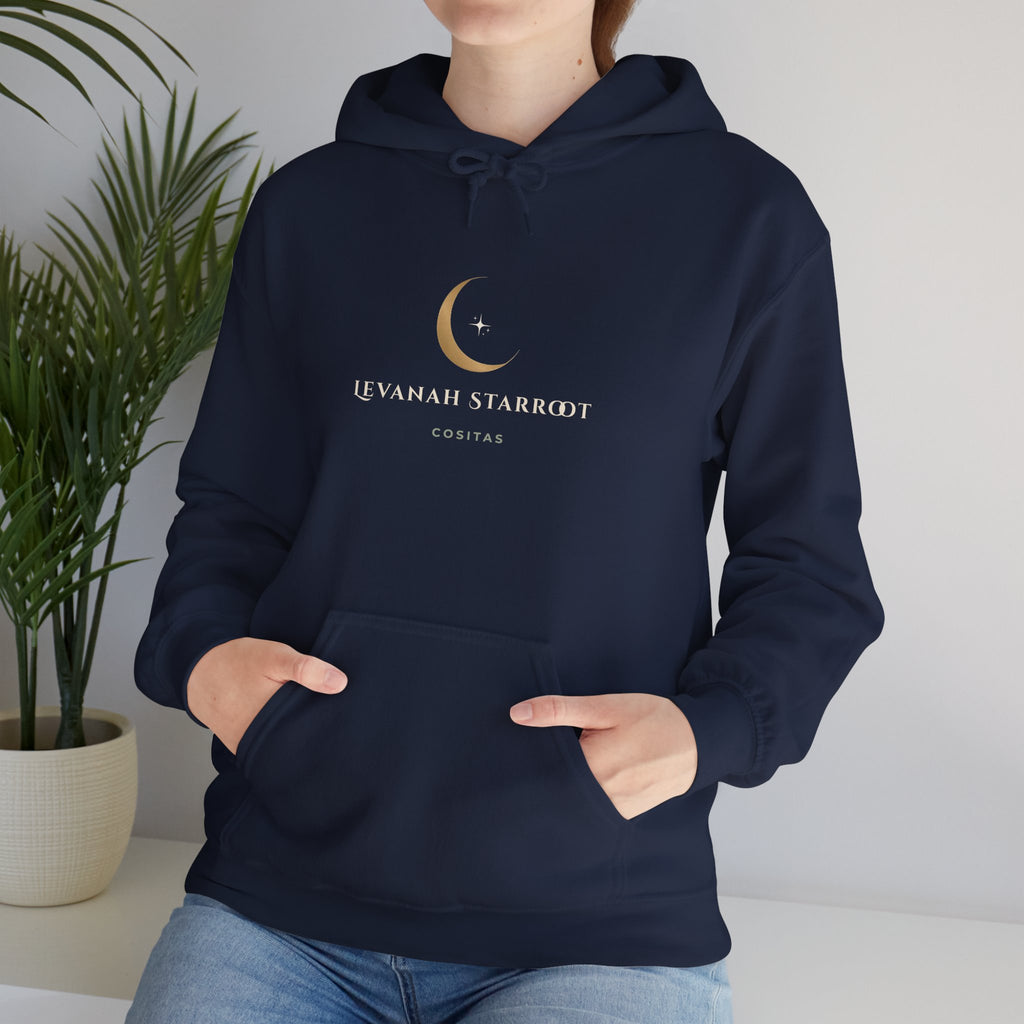Celestial Moon Hoodie — 'Levanah Starrot' Crescent Moon Graphic Hoodie