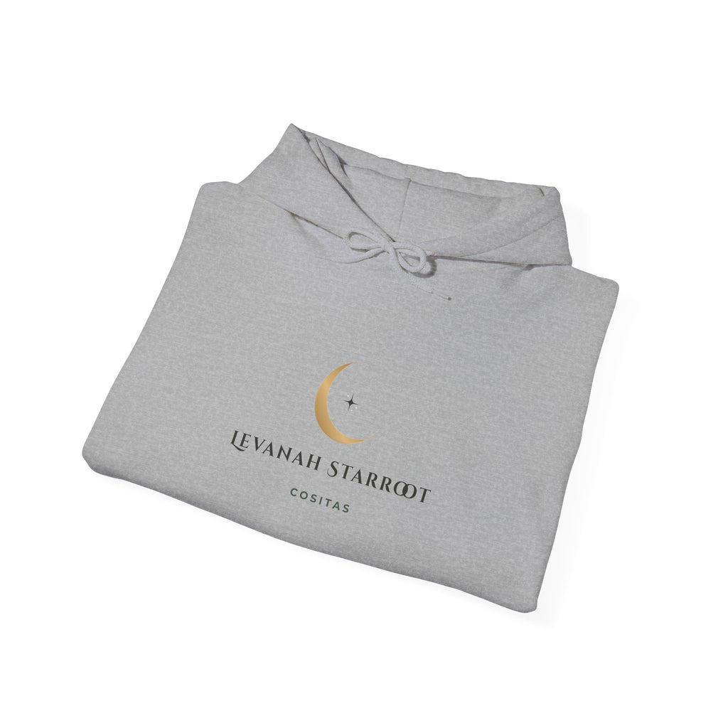 Celestial Moon & Star Hoodie — 'Levanah Starroot' Elegant Astrology Sweatshirt