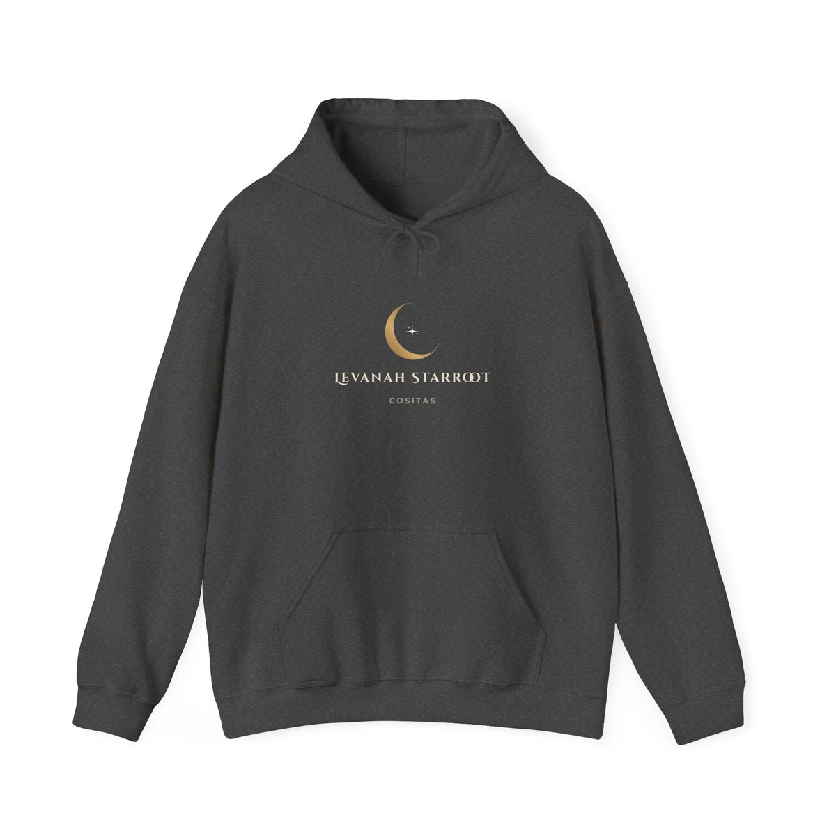 Celestial Moon Hoodie — 'Levanah Starrot' Crescent Moon Graphic Hoodie
